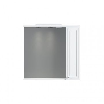 Частично зеркальный шкаф RedBlu by Damixa (Дамикса) Palace One, 75 см с подсветкой, белый глянцевый, M41MPR0751WG