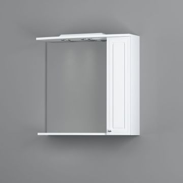 Частично зеркальный шкаф RedBlu by Damixa (Дамикса) Palace One, 75 см с подсветкой, белый глянцевый, M41MPR0751WG