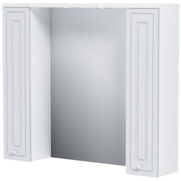 Частично зеркальный шкаф RedBlu by Damixa (Дамикса) Palace One, 85 см с подсветкой, белый, M41MPX0851WG