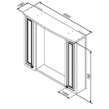 Частично зеркальный шкаф RedBlu by Damixa (Дамикса) Palace One, 85 см с подсветкой, белый, M41MPX0851WG