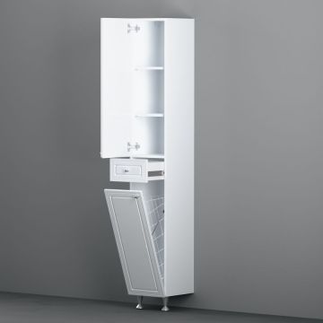 Шкаф-колонна на ножках, RedBlu by Damixa (Дамикса) Palace One, 30 см белый глянец, M41CSR0303WG