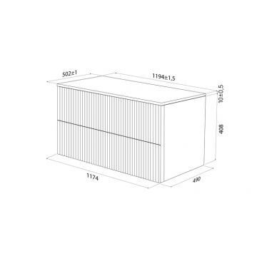 Тумба подвесная Iddis (Иддис) Aiger, со столешницей без отверстий, 120 см, белый, AIG12W1i95K