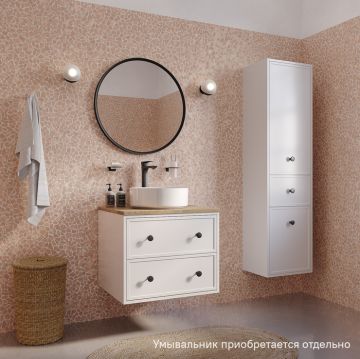 Тумба подвесная Iddis (Иддис) Torr, со столешницей МДФ, дуб верона, 60 см, белый матовый, TOR60WVi95K подход. столеш-ца OPH60BVi89