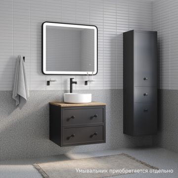 Тумба подвесная Iddis (Иддис) Torr, со столешницей МДФ, дуб верона, 60 см, темно-серый, TOR60DVi95K подход. столеш-ца OPH60BVi89