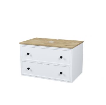 Тумба подвесная Iddis (Иддис) Torr, со столешницей МДФ, дуб верона, 80 см, белый матовый, TOR80WVi95K подход. столеш-ца. OPH80BVi89