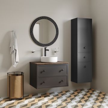 Тумба подвесная Iddis (Иддис) Torr, со столешницей МДФ, макадамия орех, 70 см, темно-серый, TOR70DMi95K поход. столеш-ца OPH70BMi89