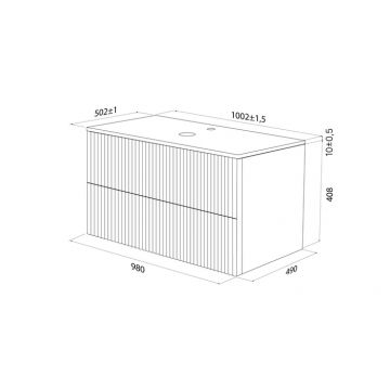Тумба подвесная Iddis (Иддис) Aiger, со столешницей, 100 см, белый, AIG10W0i95K