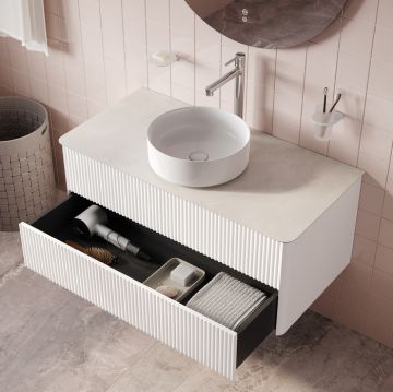 Тумба подвесная Iddis (Иддис) Aiger, со столешницей, 100 см, белый, AIG10W0i95K