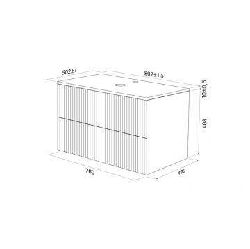 Тумба подвесная Iddis (Иддис) Aiger, со столешницей, 80 см, белый, AIG80W0i95K