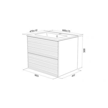 Тумба с умывальником Iddis Bild, подвесная, 60 см, белый, BIL60W0i95K