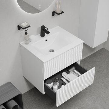 Тумба с умывальником Iddis Bild, подвесная, 60 см, белый, BIL60W0i95K