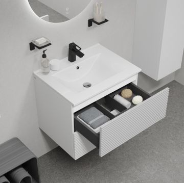Тумба с умывальником Iddis Bild, подвесная, 60 см, белый, BIL60W0i95K