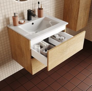 Тумба с умывальником Iddis (Иддис) Bild, подвесная, 60 см, дуб светлый, BIL60V0i95K