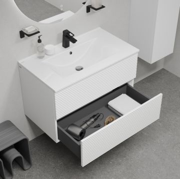 Тумба с умывальником Iddis Bild, подвесная, 80 см, белый, BIL80W0i95K