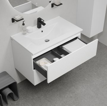 Тумба с умывальником Iddis Bild, подвесная, 80 см, белый, BIL80W0i95K