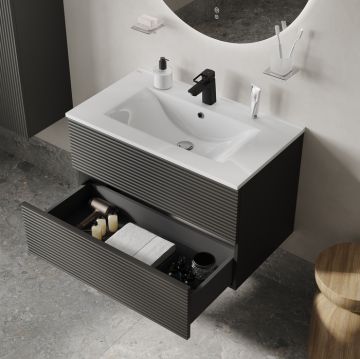 Тумба с умывальником Iddis (Иддис) Bild, подвесная, 80 см, темно-серый, BIL80G0i95K