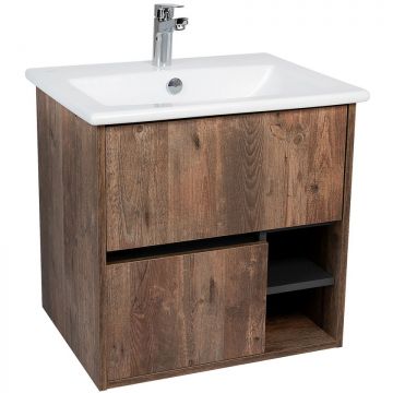 Тумба Viant Люксембург 60, VLUX60ELD-T2YP 580х600х468 подвесная, 2 ящ., дерево (под раковину ЭЛИНА 60)
