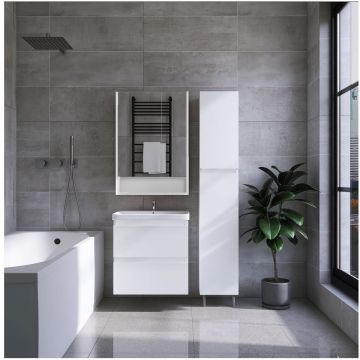 Тумба Viant Мальта 60, VMAL60COBEL-T2YP 600х600х450 подвесная, 2 ящ., белая (под раковину COMO 60)