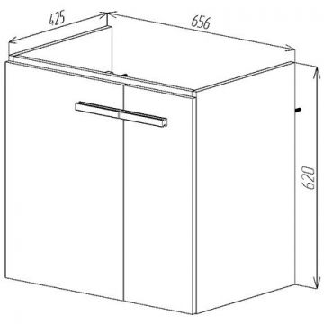 Тумба Viant (Вайант) Мюнхен 70, VMUN70COBEL-T2STP 620х655х425 подвесная, 2дв., белая (под раковину COMO 70)