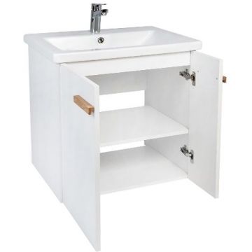 Тумба Viant (Вайант) Мюнхен 70, VMUN70COBEL-T2STP 620х655х425 подвесная, 2дв., белая (под раковину COMO 70)