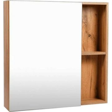 Зеркальный шкаф Viant (Вайант) Бостон 70, VBOS70-ZSH 700х700х160 правый/левый, без подсветки, дуб вотан