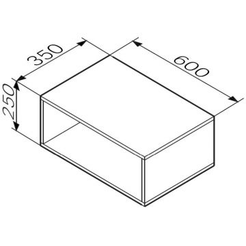 Ниша для хранения Am.Pm (Ам.Пм) Func 25 см 60 см белый глянец, нет, M8FOH0601WG