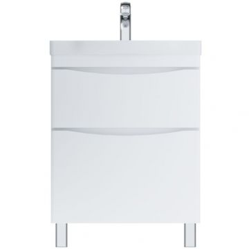 База под раковину напольная Am.Pm (Ам.Пм) Like глянцевая, 65 см 2 ящика, белый, M80FSX0652WG