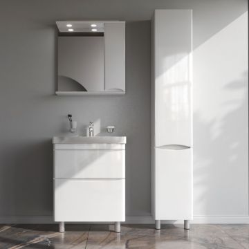 База под раковину напольная Am.Pm (Ам.Пм) Like глянцевая, 65 см 2 ящика, белый, M80FSX0652WG