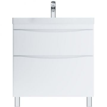 База под раковину напольная Am.Pm (Ам.Пм) Like глянцевая, 80 см 2 ящика, белый, M80FSX0802WG