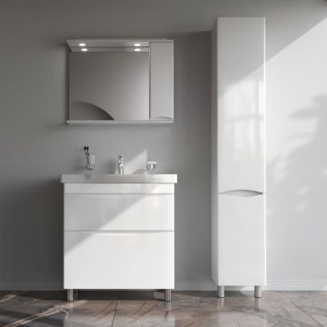 База под раковину напольная Am.Pm (Ам.Пм) Like глянцевая, 80 см 2 ящика, белый, M80FSX0802WG