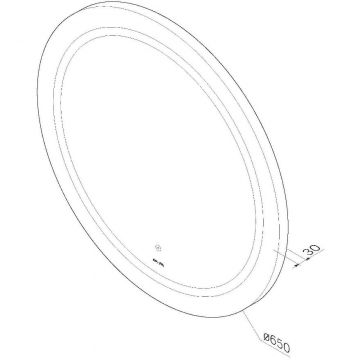 Зеркало универсальное Am.Pm (Ам.Пм) X-Joy контурная LED-подсветка, ИК-сенсор, 65 см серебристый, M85AMOX0651WG