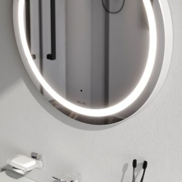 Зеркало универсальное Am.Pm (Ам.Пм) X-Joy LED-подсветка, круглое, 80 см серебристый, M85AMOX0801WG