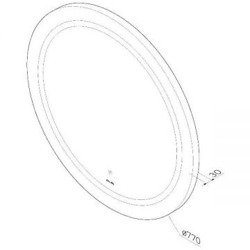 Зеркало универсальное Am.Pm (Ам.Пм) X-Joy LED-подсветка, круглое, 80 см серебристый, M85AMOX0801WG