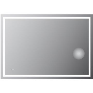 Зеркало универсальное Am.Pm (Ам.Пм) Gem с контурной Led-подсветкой, часами, косметическим зеркалом, 100, белый, M91AMOX1003WG