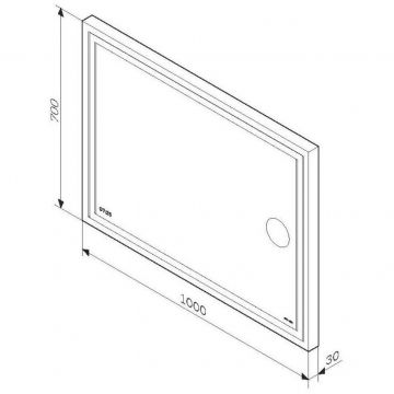 Зеркало универсальное Am.Pm (Ам.Пм) Gem с контурной Led-подсветкой, часами, косметическим зеркалом, 100, белый, M91AMOX1003WG