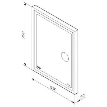 Зеркало универсальное Am.Pm (Ам.Пм) Gem с контурной Led-подсветкой, часами и косметическим зеркалом, 55 см белый, M91AMOX0553WG