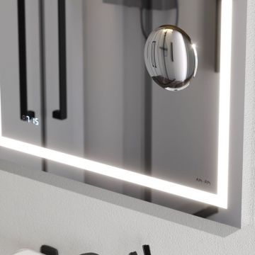 Зеркало универсальное Am.Pm (Ам.Пм) Gem контурная LED-подсветка, часы, косметическое, 65 см белый, M91AMOX0653WG