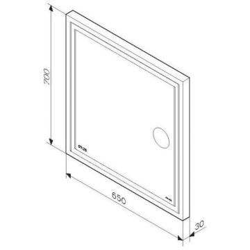 Зеркало универсальное Am.Pm (Ам.Пм) Gem контурная LED-подсветка, часы, косметическое, 65 см белый, M91AMOX0653WG