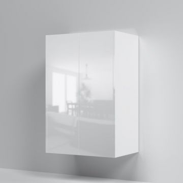 Шкаф с полками Am.Pm (Ам.Пм) Func белый глянец, 60 см (В 900 мм), полки, M8FCH06029WG