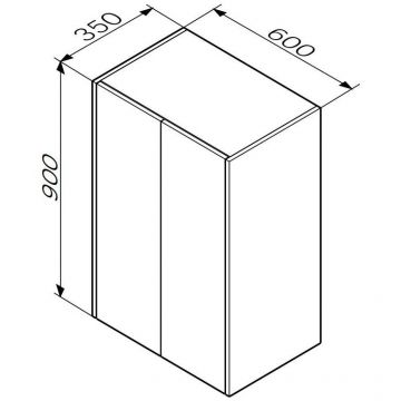 Шкаф с полками Am.Pm (Ам.Пм) Func белый матовый, 60 см (В 900 мм), полки, M8FCH06029WM