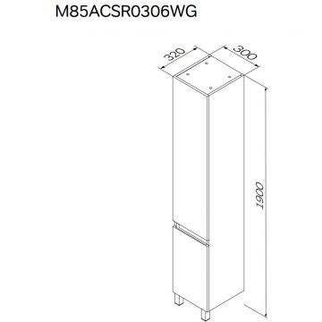 Шкаф-колонна напольный Am.Pm (Ам.Пм) X-Joy 30 см двери, глянец, белый M85ACSR0306WG