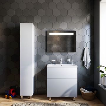 Шкаф-колонна напольный Am.Pm (Ам.Пм) Gem 30 см двери push-to-open, белый, M90CSL0306WG