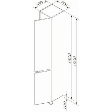 Шкаф-колонна напольный Am.Pm (Ам.Пм) Gem S, 30 см графит матовый, нет. M91CSR0306GM