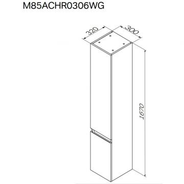 Шкаф-колонна подвесной Am.Pm (Ам.Пм) X-Joy 30 см глянец, белый, нет. M85ACHR0306WG