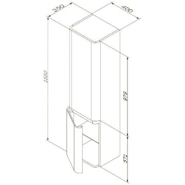 Шкаф-колонна подвесной Am.Pm (Ам.Пм) Sensation, 40 см двери, глянцевая, белый, M30CHR0406WG