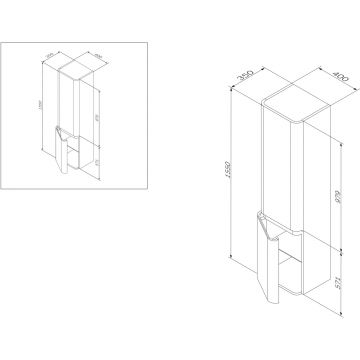 Шкаф-колонна подвесной Am.Pm (Ам.Пм) Sensation, текстурированная, 40 см двери, орех, M30CHL0406NF