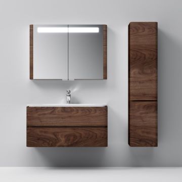 Шкаф-колонна подвесной Am.Pm (Ам.Пм) Sensation, текстурированная, 40 см двери, орех, M30CHR0406NF