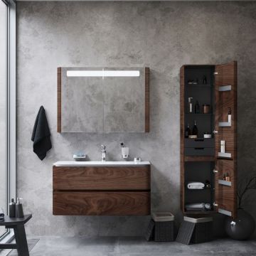 Шкаф-колонна подвесной Am.Pm (Ам.Пм) Sensation, текстурированная, 40 см двери, орех, M30CHR0406NF