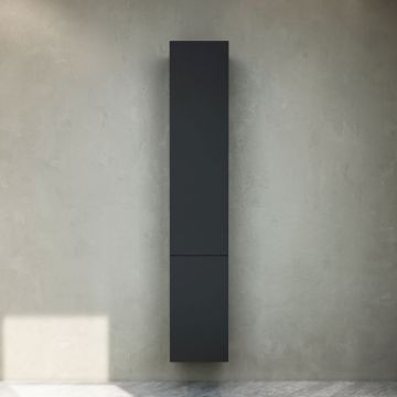 Шкаф-колонна Am.Pm (Ам.Пм) Gem подвесной, 30 см двери, push-to-open, черный матовый, M90CHR0306BM