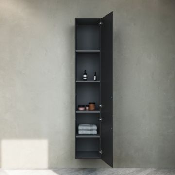 Шкаф-колонна Am.Pm (Ам.Пм) Gem подвесной, 30 см двери, push-to-open, черный матовый, M90CHR0306BM